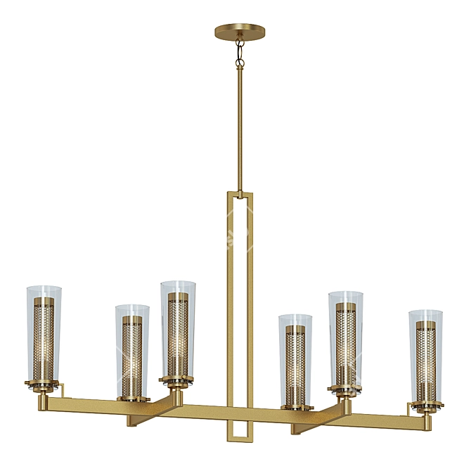 Elegant Brass Pendant Light 3D model image 1