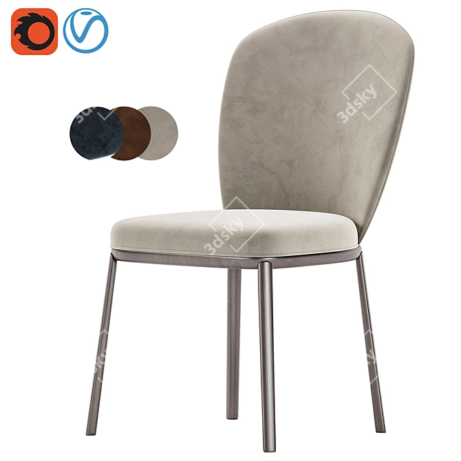 Contemporary Minimalist Style Chair 3D model image 1