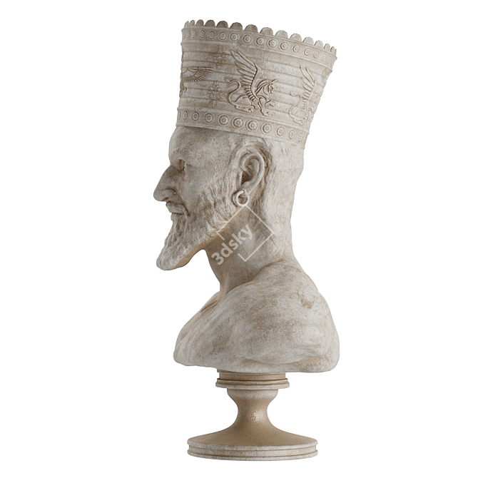 King Cyrus Sculpture: Majestic Replica 3D model image 3