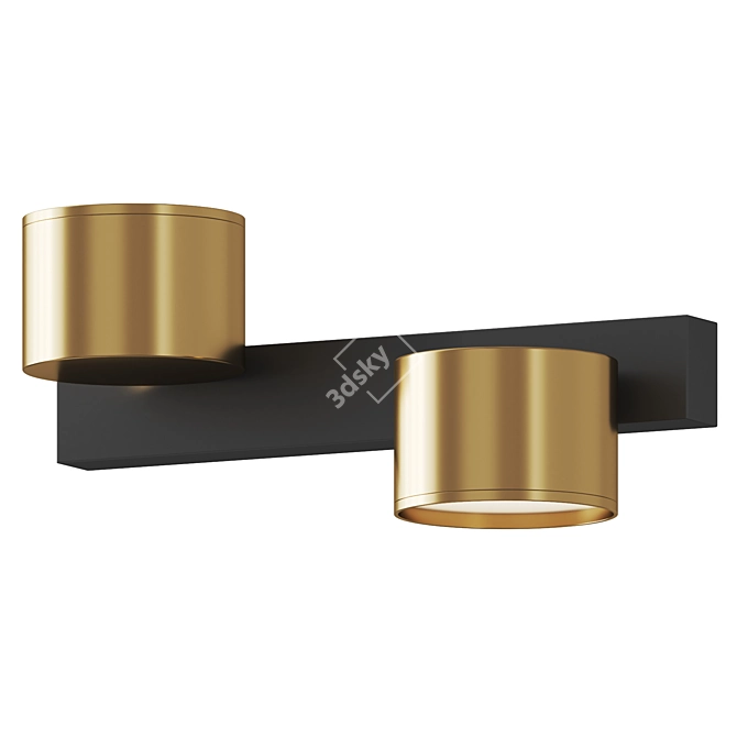 Designer Black and Gold Sconce 3D model image 1