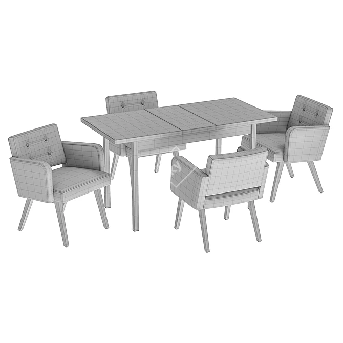 Modern Dining Set Locarno and Adelicia 3D model image 5