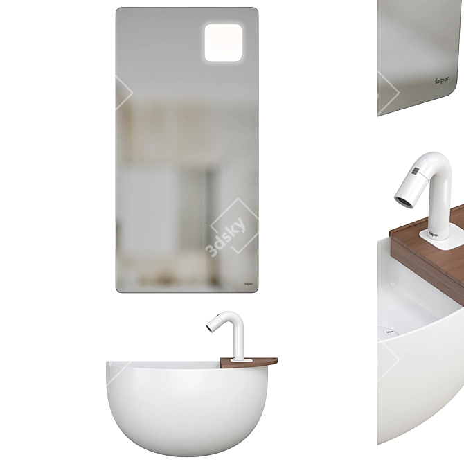 Modern Bathroom Fixture Set, Polygons: 4348 3D model image 1