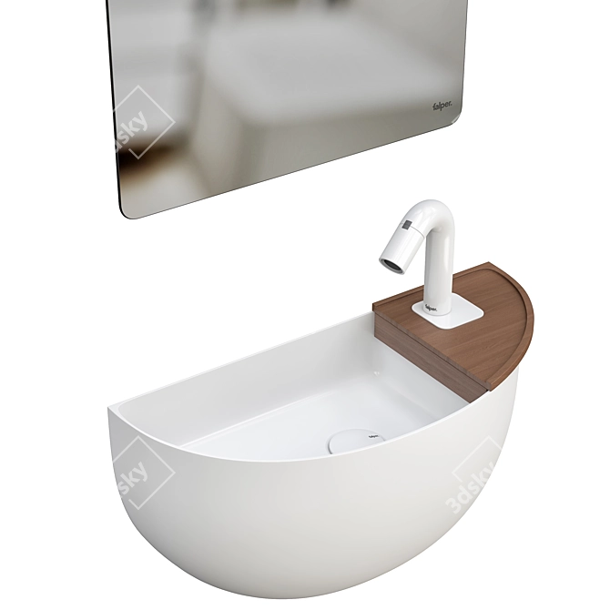 Modern Bathroom Fixture Set, Polygons: 4348 3D model image 2