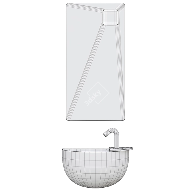 Modern Bathroom Fixture Set, Polygons: 4348 3D model image 4