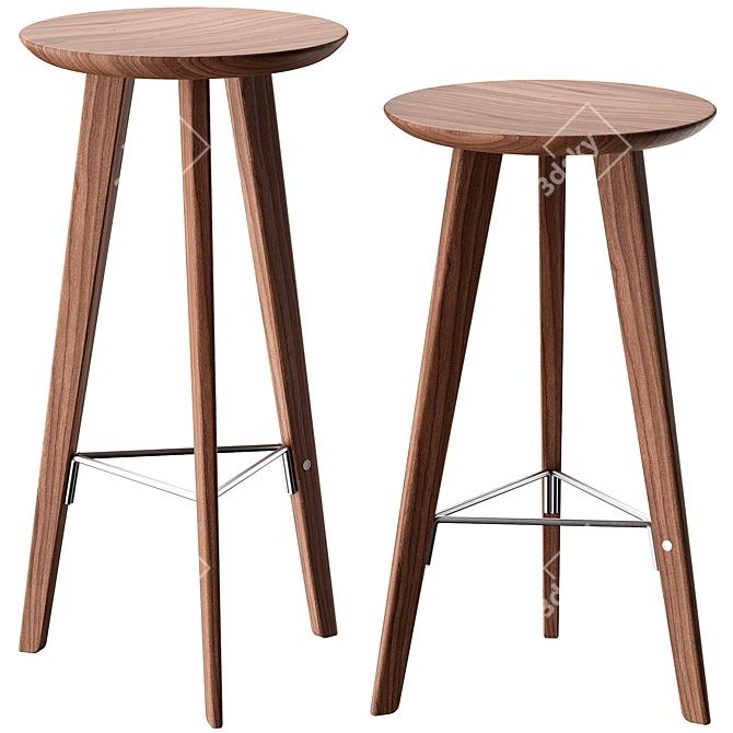  Zanotta Ido Bar Stool 3D model image 2