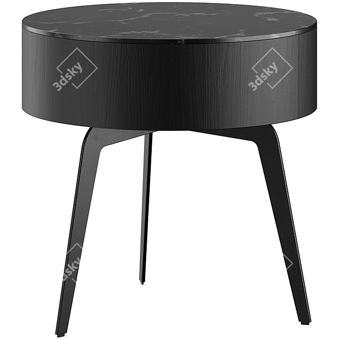 Warren Round Side Table - Modern Design 3D model image 1