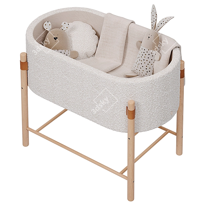 Adara Baby Crib by Kave Home 3D model image 1