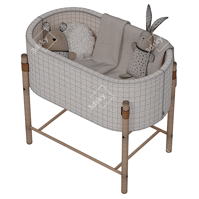 Adara Baby Crib by Kave Home 3D model image 4