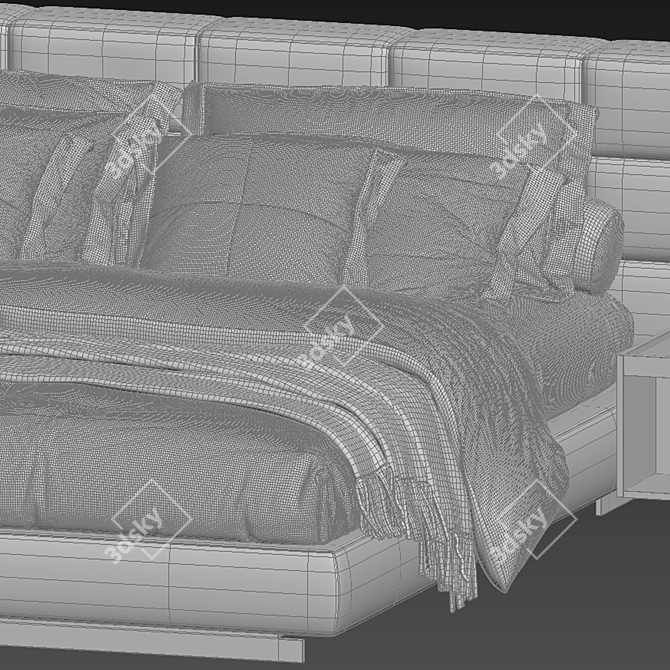 Stylish Lawrence Bed by Minotti 3D model image 3