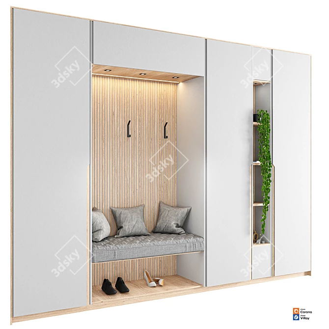 Modern Hallway Furniture Set 2016 3D model image 8