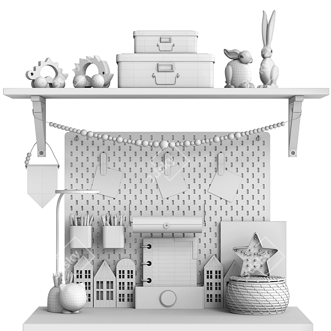 Kids Furniture & Decor Set 3D model image 3