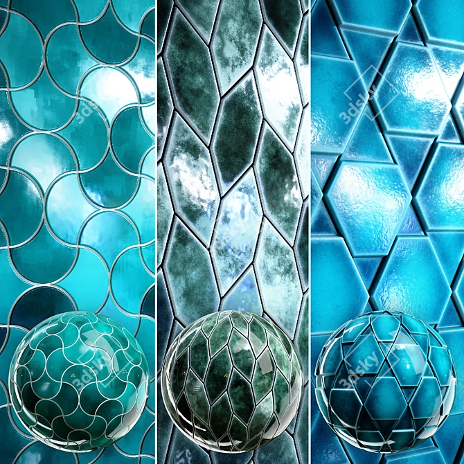 PBR Tile Materials Pack 3D model image 1