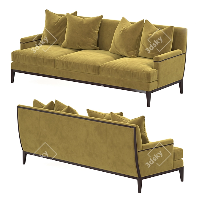 Modern Alexander Tightback Sofa: V-Ray Compatible 3D model image 2