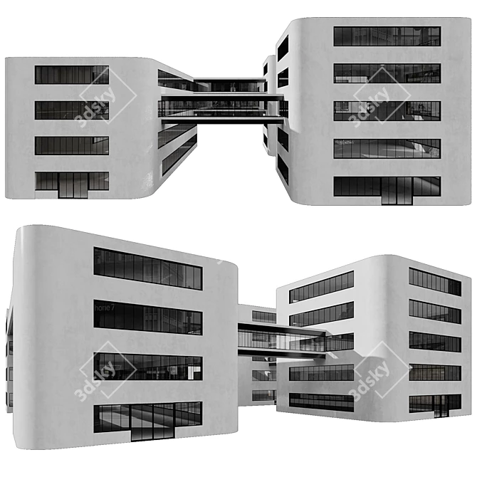 Modern Building Elements Model Kit 3D model image 1