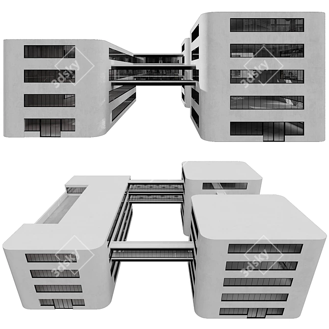 Modern Building Elements Model Kit 3D model image 5