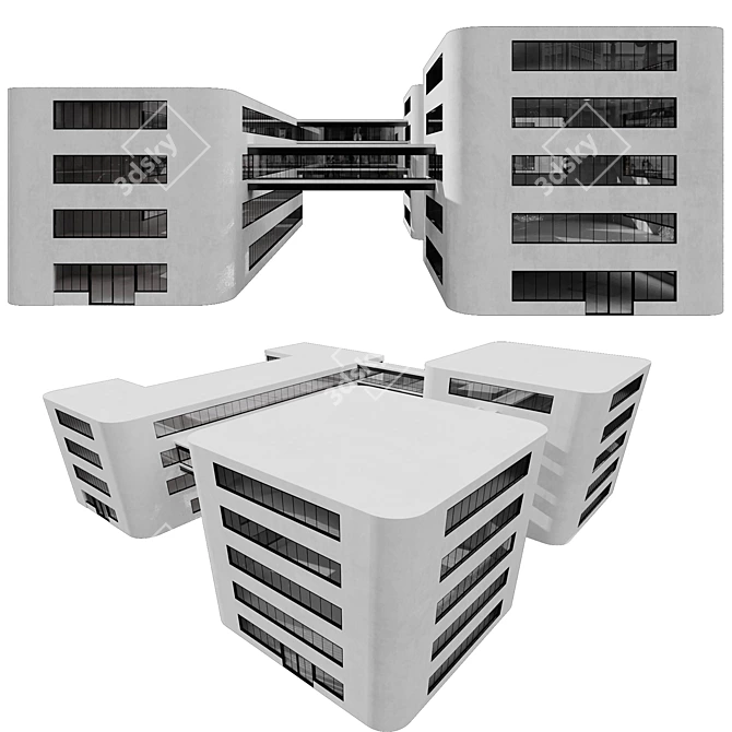 Modern Building Elements Model Kit 3D model image 6