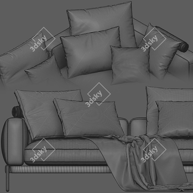 Modern Flexform Romeo Chaise Longue 3D model image 5