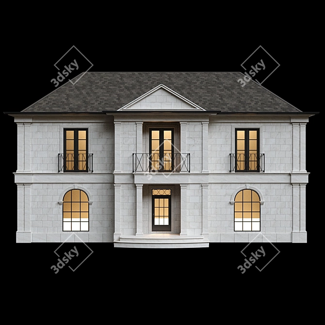 Classic Compact House Option 3D model image 4