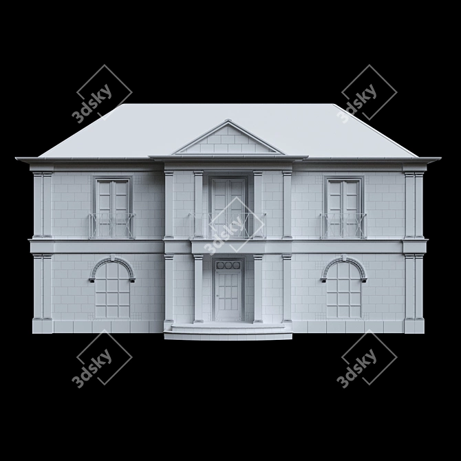 Classic Compact House Option 3D model image 5