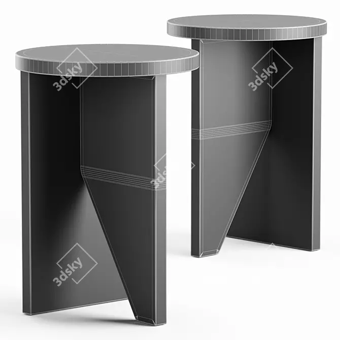 Modern Gemma Side Table Urban 3D model image 2