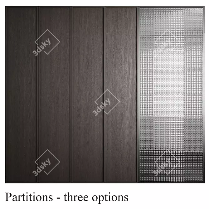 Embossed Glass Decorative Partition Set 3D model image 1