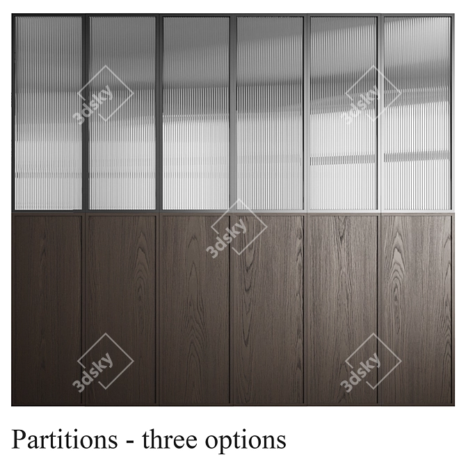 Embossed Glass Decorative Partition Set 3D model image 2