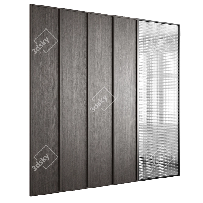 Embossed Glass Decorative Partition Set 3D model image 4