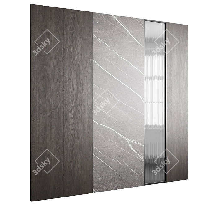 Embossed Glass Decorative Partition Set 3D model image 5