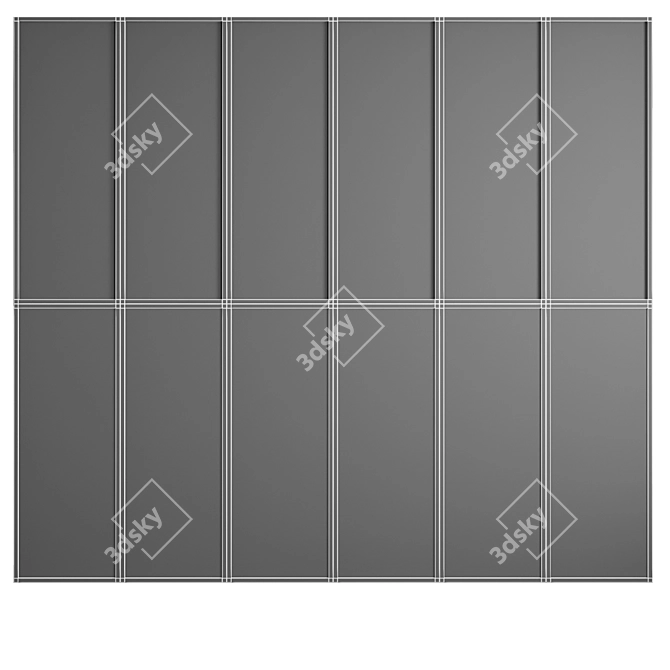 Embossed Glass Decorative Partition Set 3D model image 6