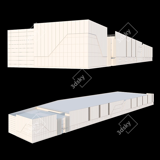 Industrial 3D Model Building Facade 3D model image 4