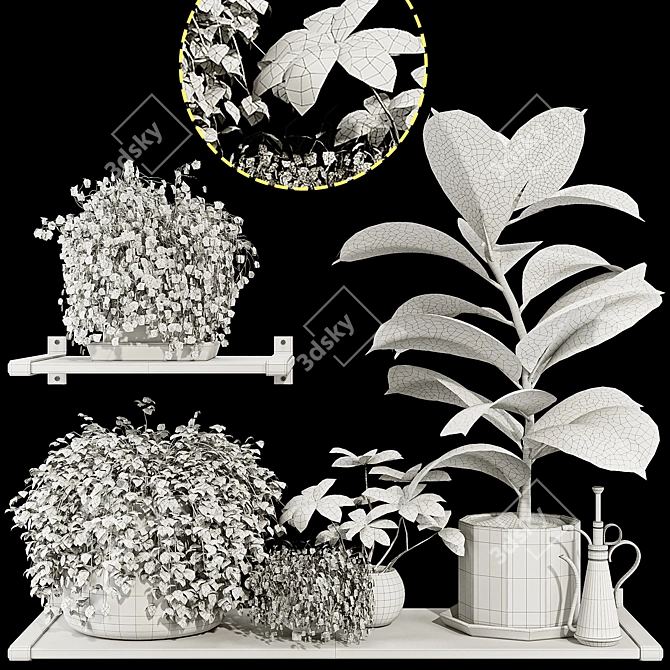 Botanical Bliss Plant Collection Set 3D model image 7