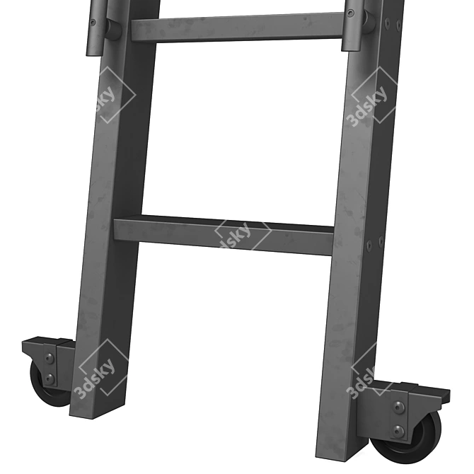 Modern Steel Rolling Library Ladder 3D model image 3