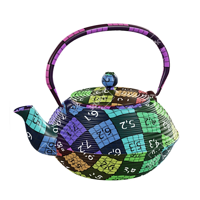 Traditional Chinese Teapot 4K Textures 3D model image 5