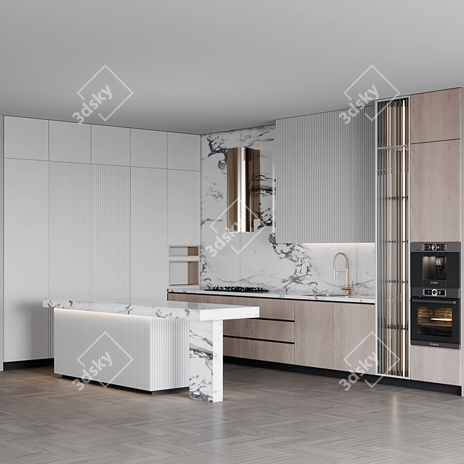 Adjustable Mod Kitchen Setgear 3D model image 2