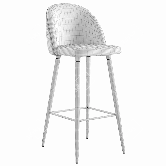 Elegant Velvet Bar Stool Trio 3D model image 5