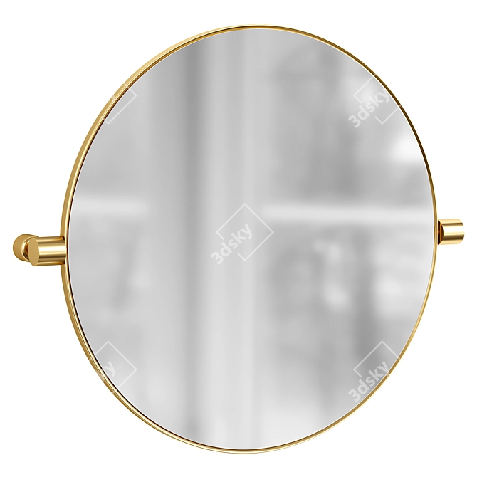 Elegant Polished Brass Pivot Mirrors 3D model image 2