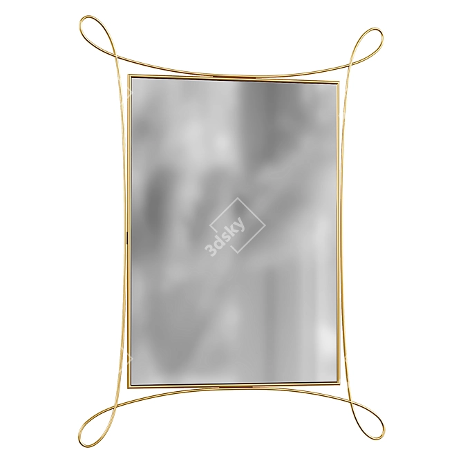 Refined Brass Wall Mirror 30x36 3D model image 1