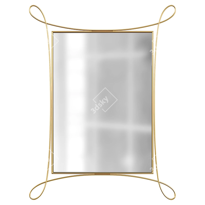 Refined Brass Wall Mirror 30x36 3D model image 2