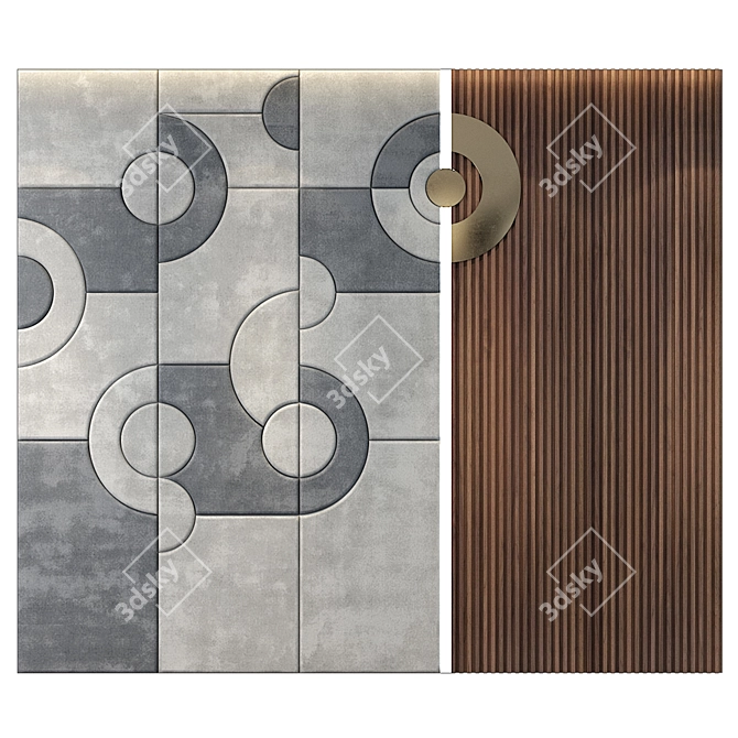 Modern Wall Panel Decor Set 3D model image 1