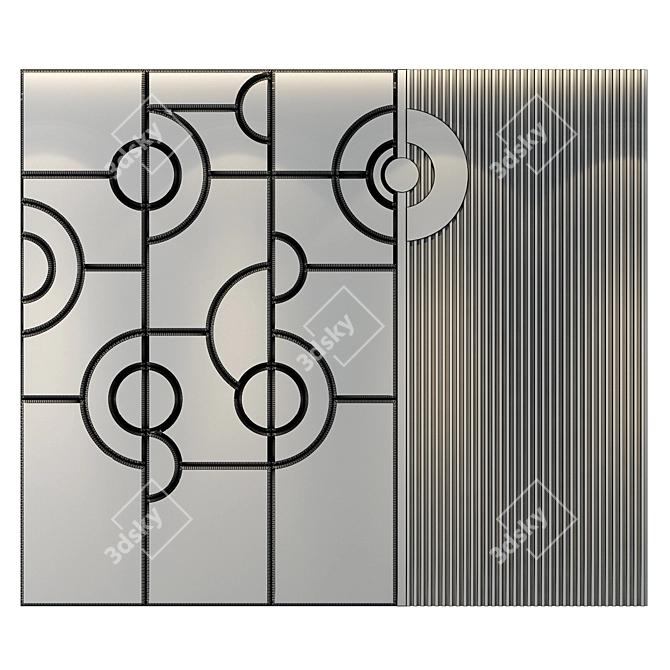 Modern Wall Panel Decor Set 3D model image 2