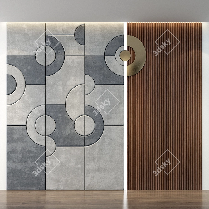 Modern Wall Panel Decor Set 3D model image 3