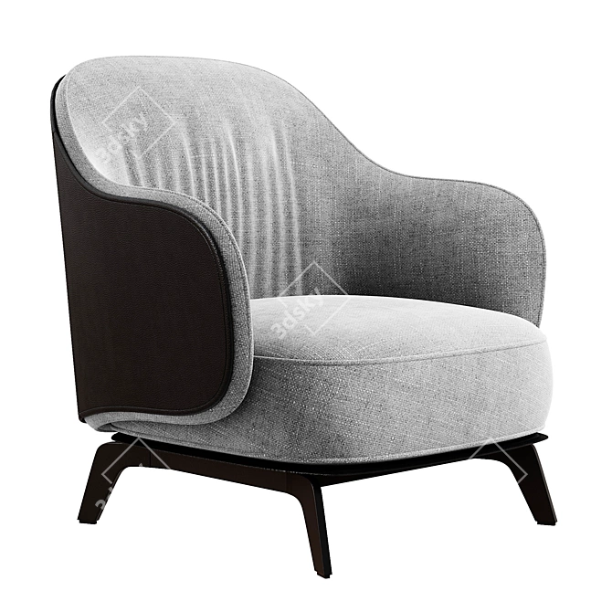 Minimalist Poliform Kaori Armchair 3D model image 2