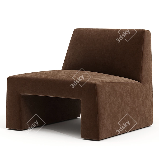 Modern Green Bouclé Accent Chair 3D model image 3