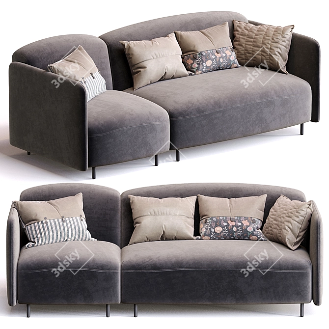 Modern Italian Design Soft Sofa 3D model image 1