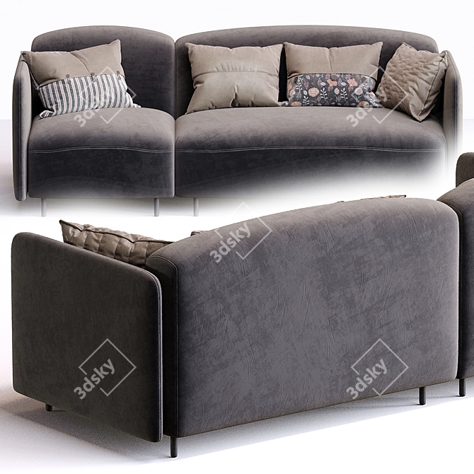 Modern Italian Design Soft Sofa 3D model image 2