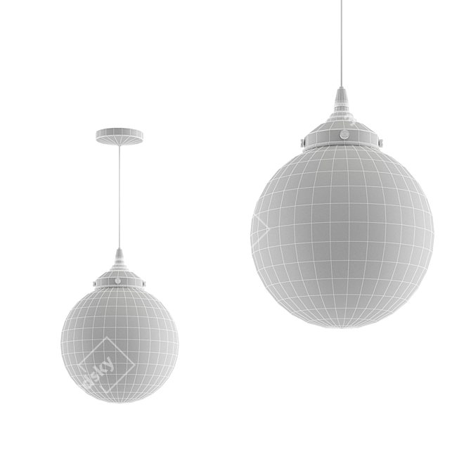 Glass Orb Pendant Light Fixture 3D model image 2