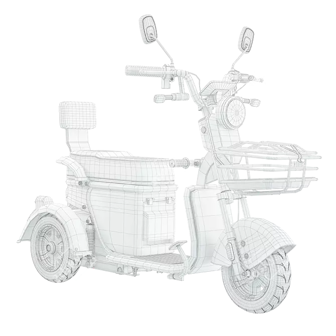 Tri-Wheel Electric Motorcycle Render 3D model image 5