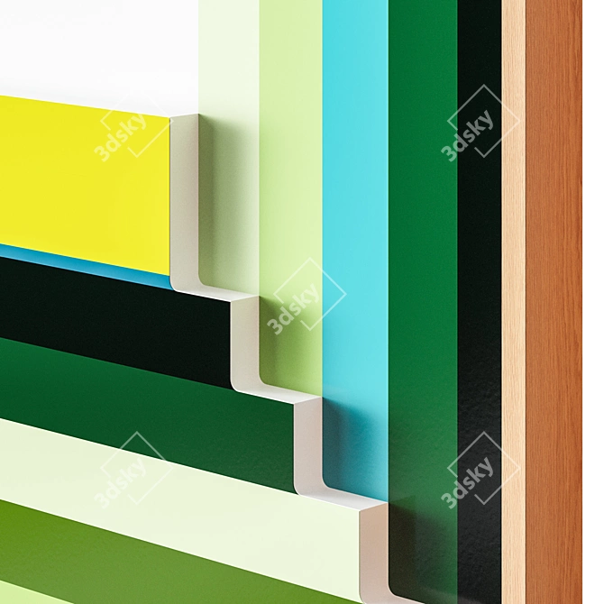 Mod Square Wall Art Set 3D model image 4