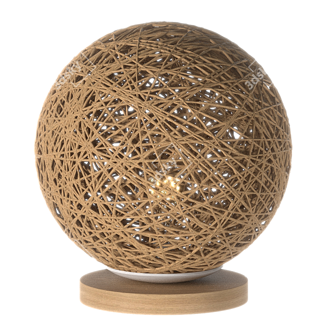 Rattan Woven Pendant Light 3D model image 3