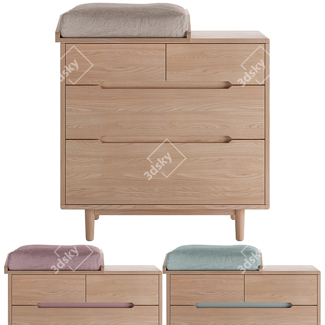 Nobodinoz Pure Dresser Changing Table 3D model image 1